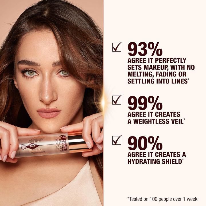 Charlotte Tilbury Airbrush Flawless Setting Spray - Ultra-Fine Hydrating Mist to Prime & Set Face Makeup for up to 16Hr - Soothes, Blurs Pores & Calms Skin
