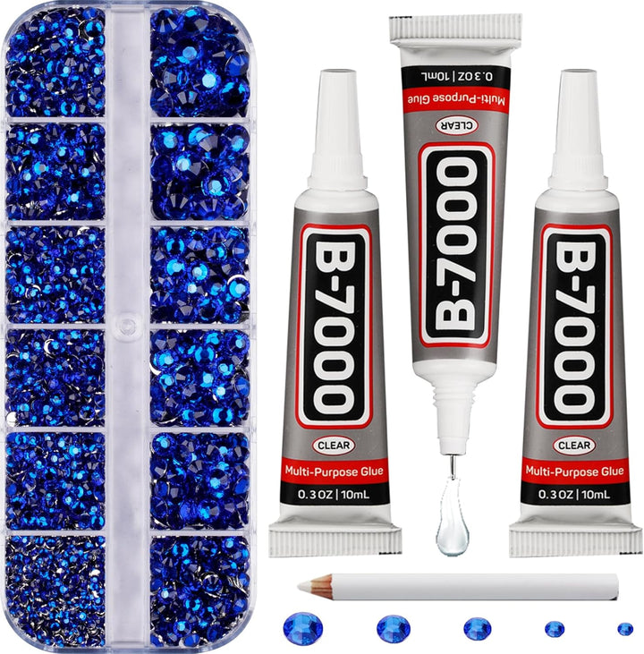 30000Pcs Resin Jelly Rhinestones for Crafting Bedazzling, Multicolor 3Mm Flatback Gems for Crafts Clothing Clothes Tumblers Shoes Nails, Flat Back Mixed Color Bulk Bedazzler Kit Jewels with B7000 Glue