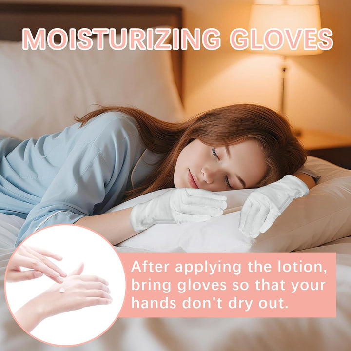 36 Pcs White Cotton Gloves for Dry Hands Sleeping, Men&Women Soft Sleep Gloves for Eczema and Moisturizing Overnight, Stretchable SPA Glove Costume for Coin Jewelry Inspection, Art Handling, Halloween