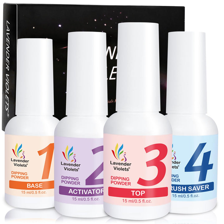 Dip Powder Liquid Set, Dipping Powder Base Top Coat, Activator, Brush Saver J705B