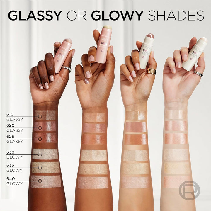 True Match Lumi Le Glass Highlighter Stick, Reflective, Translucent, Glassy Highlighter for Face and Body, 610 Glassy Pearl Eclat, 0.17 Oz