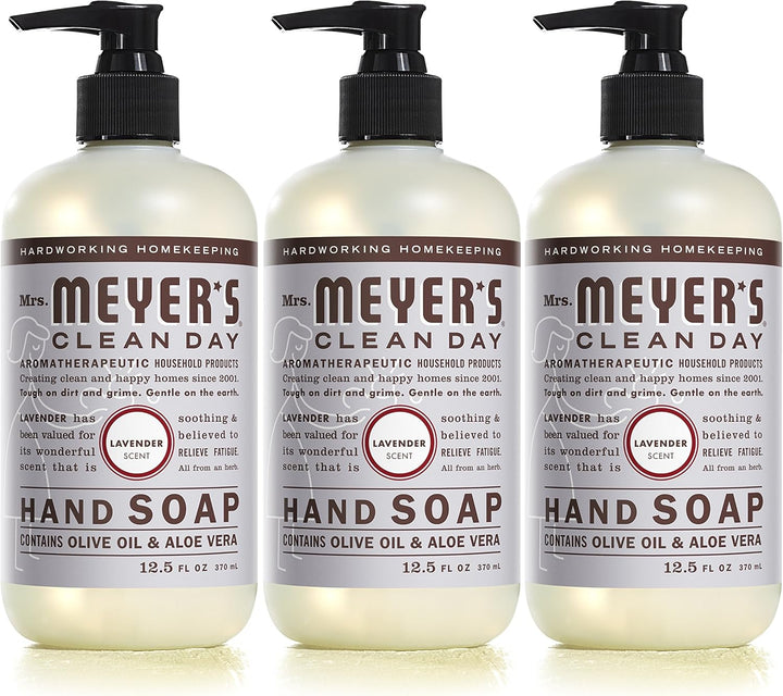 CLEAN DAY Hand Soap, Made with Essential Oils, Biodegradable Formula, Lavender, 12.5 Fl. Oz - Pack of 3
