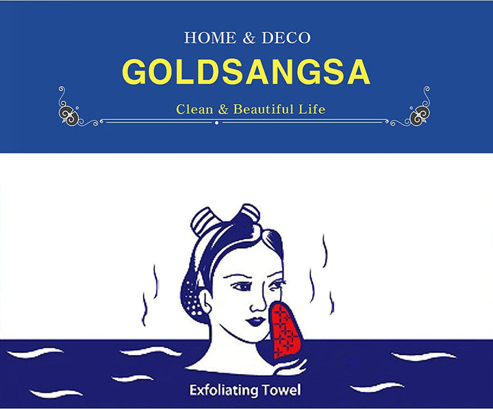 8 Pcs Asian Exfoliating Bath Washcloth - Red & Green