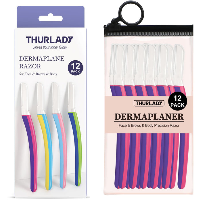 Dermaplane Razor for Women Face - Facial Razor for Women - Eyebrow & Face Razors, Exfoliating Microblades, Peach Fuzz Remover, Dermaplaning & Skin Care Tool, Travel Essentials, (12 Pcs, Wisteria)