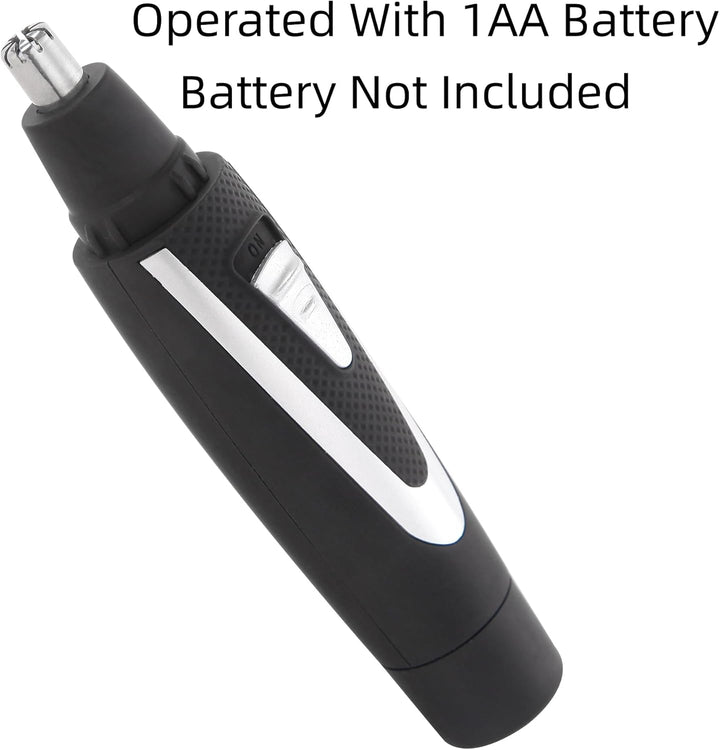 Ear and Nose Hair Trimmer Clippers: 2025 Professional Painless Eyebrow & Facial Hair Trimmers Remover for Men Women, Battery-Operated Nasal Clipper, Dual Edge Waterproof Blades for Easy Clean, Black