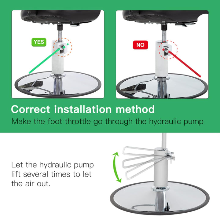 | Barber Chair | Hydraulic Styling Chair | PU Leather | Adjustable Height | Footrest | Anti-Slip Chrome Base | Heavy-Duty Steel Frame | Black | for Hair Stylists & Home Use