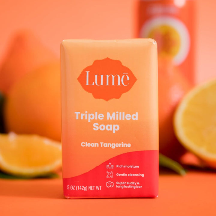 Triple Milled Bar Soap - Rich Moisture & Gentle Cleansing - Paraben Free, Phthalate Free, Skin Safe - 5 Ounce (Clean Tangerine)