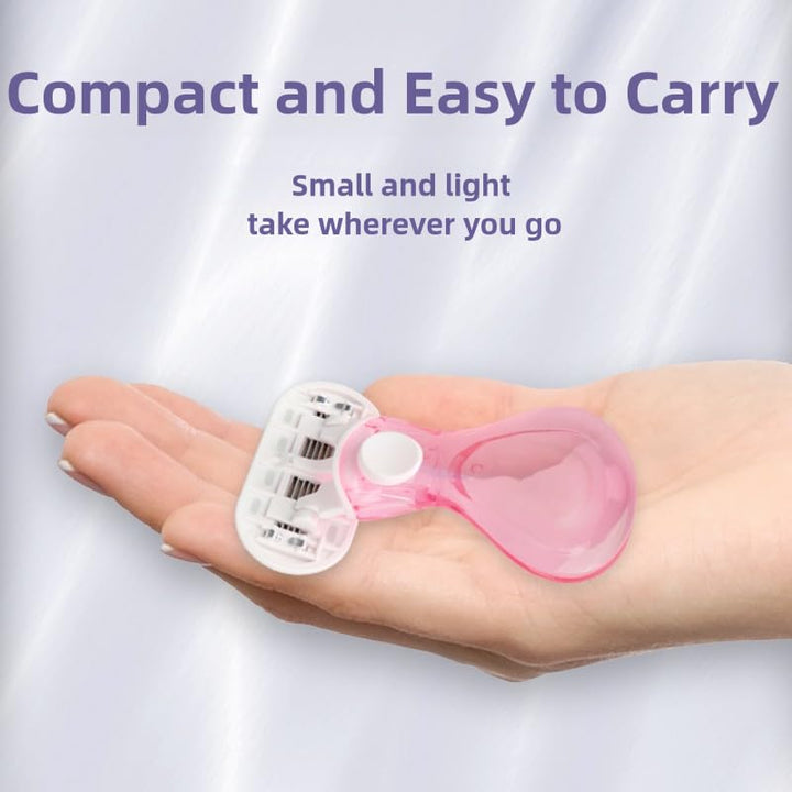 New Women'S Short Handle Razor with Five Blades, Can Remove Excess Body Hair from Arms, Legs, Underarms, Private Areas, Etc. Reusable, with Replaceable Razor Heads (Orange)