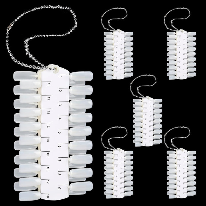 6 Sets 216 Tips Nail Color Swatch, Double Layer Tips Clear Nail Color Display Palette Paint Practice Color Chart Swatches