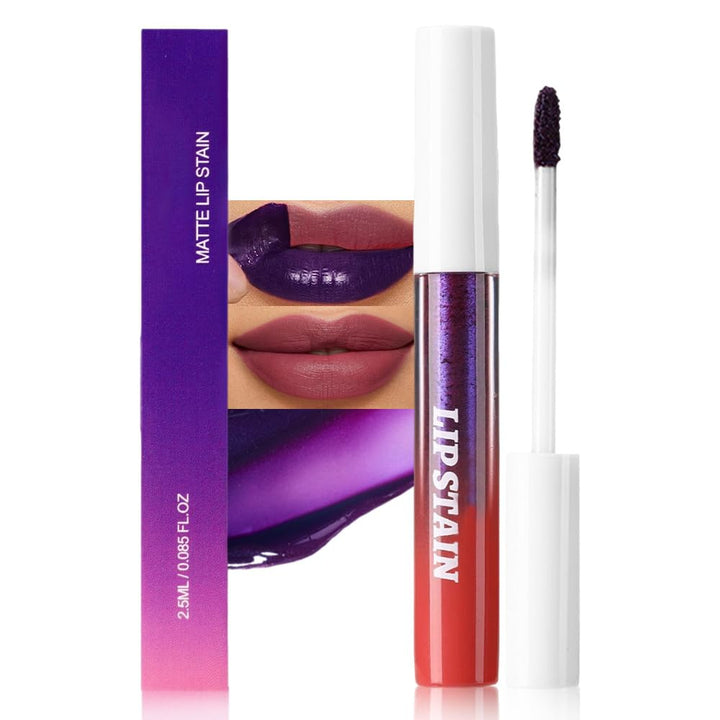 3Pcs Peel off Lip Stain Tints, Maroon Mauve Red Matte Liquid Lipstick Lip Stain Long Lasting Waterproof for Women, Non-Stick Cup Lipstick Peel off Highly Pigmented Not Faded Smudge-Proof Liptint