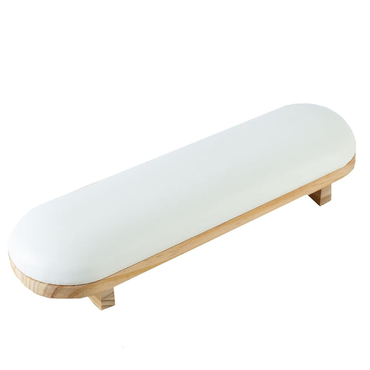 1PC Sponge Manicure Hand Rest Pillow Wooden Nail Stand Hand Holder Nail Table Manicure Armrest Cushion (Cream Yellow)