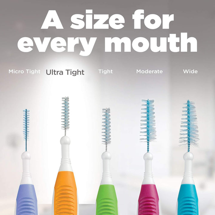 Proxabrush Go-Betweens - Ultra Tight- Interdental Brushes - Soft Bristled Dental Picks for Plaque Removal Health - Safe for Braces & Dental Devices, 10 Count (Pack of 4)