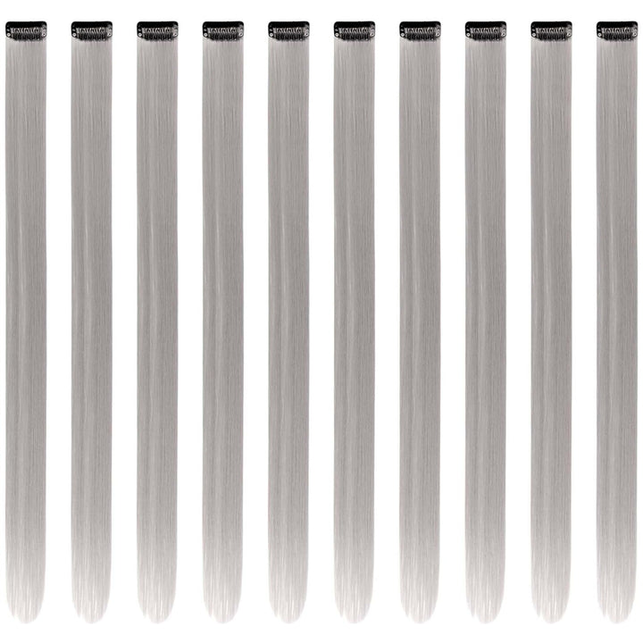 Pink Hair Extensions Clip In, 22 Inch 10 Pcs Long Straight Colored, for Kids Girls Women Highlight Party, Synthetic