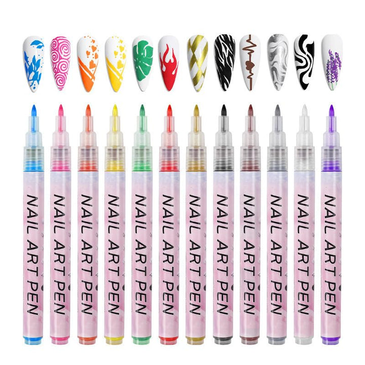 Nail Polish Pens Quick Dry, 1 PCS Nail Art Pen, Nail Art Markers, Acrylic Paint Pens, Nail Pencil, DIY Drawing Painting Liner Pen, Nail Design for Nails DIY French Manicure (White)