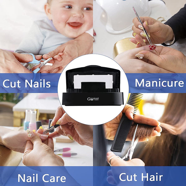 Nail Tool Sterilizer Box Plastic Disinfectant Container Barbicide Disinfectant Tray for Nail Tools, Tweezers, Hair Salon, Spa and Trimmer Manicure Equipment (Black)