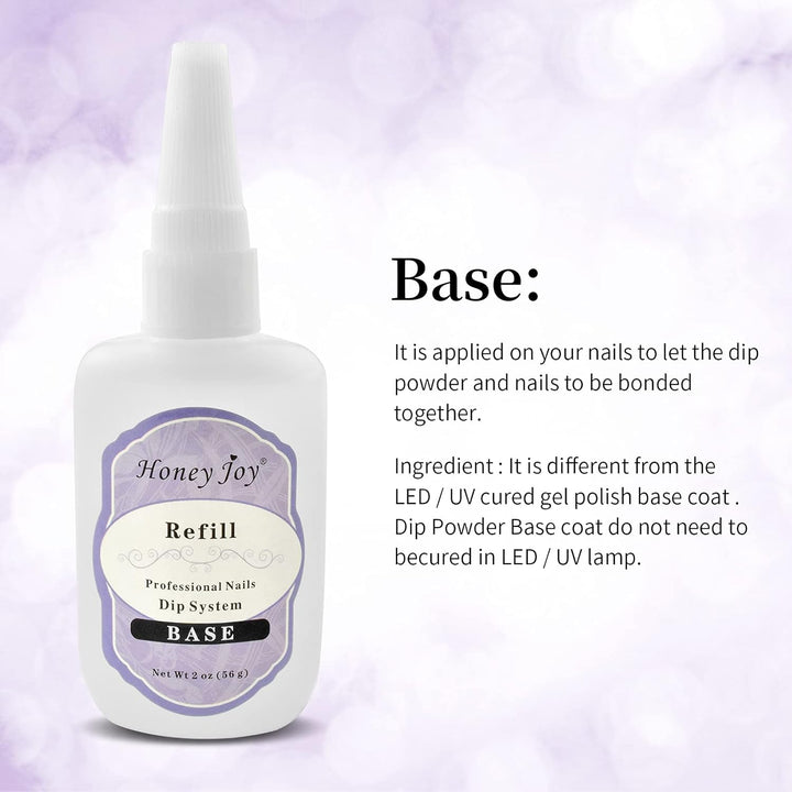 56Ml / 1.91Oz Refill Gel Base Top Sealer Dry Activator for Dipping Powder Pre-Bond Liquid No Lamp Cure Dip Nails Natural Dry, 56Ml-Base Coat…