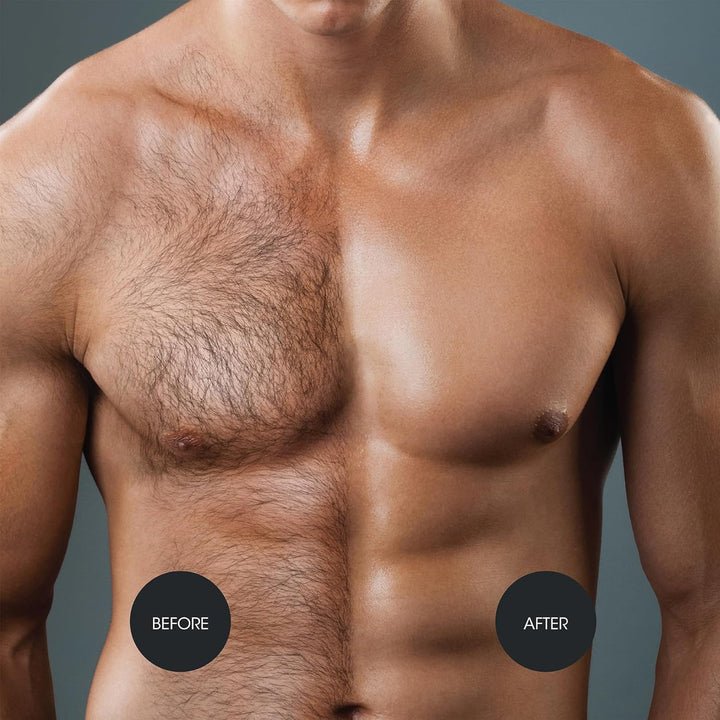 Hair Removal Cream, Painless Hair Removal for Men, Soothing Depilatory Cream for Unwanted Coarse Male Body Hair, 6.8 Fl Oz