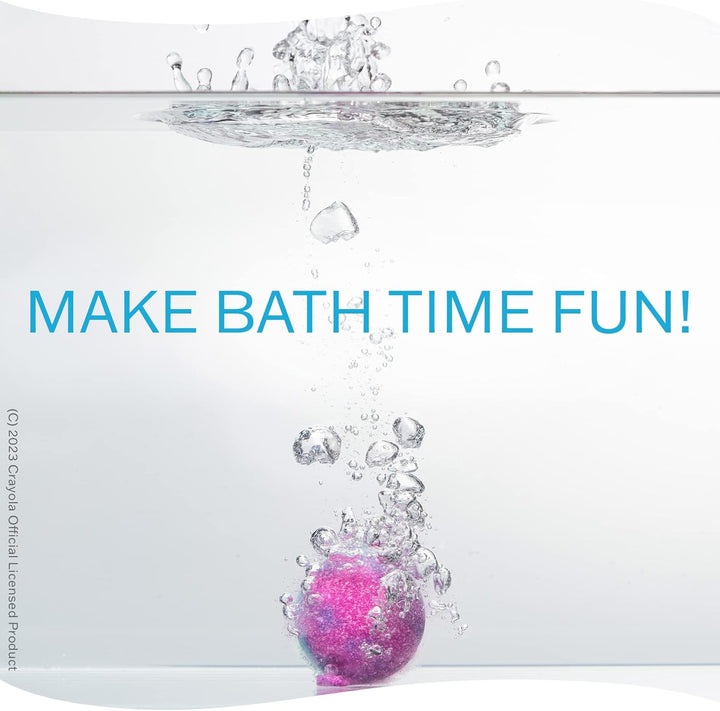 Crayola Colorful Scented Bath Bombs for Kids, Color You Bath Non-Toxic Bathbomb Fizzies for Boys Girls Holiday Stocking Stuffer, Grape Jam, Laser Lemon, Cotton Candy, & Bubble Gum Scents