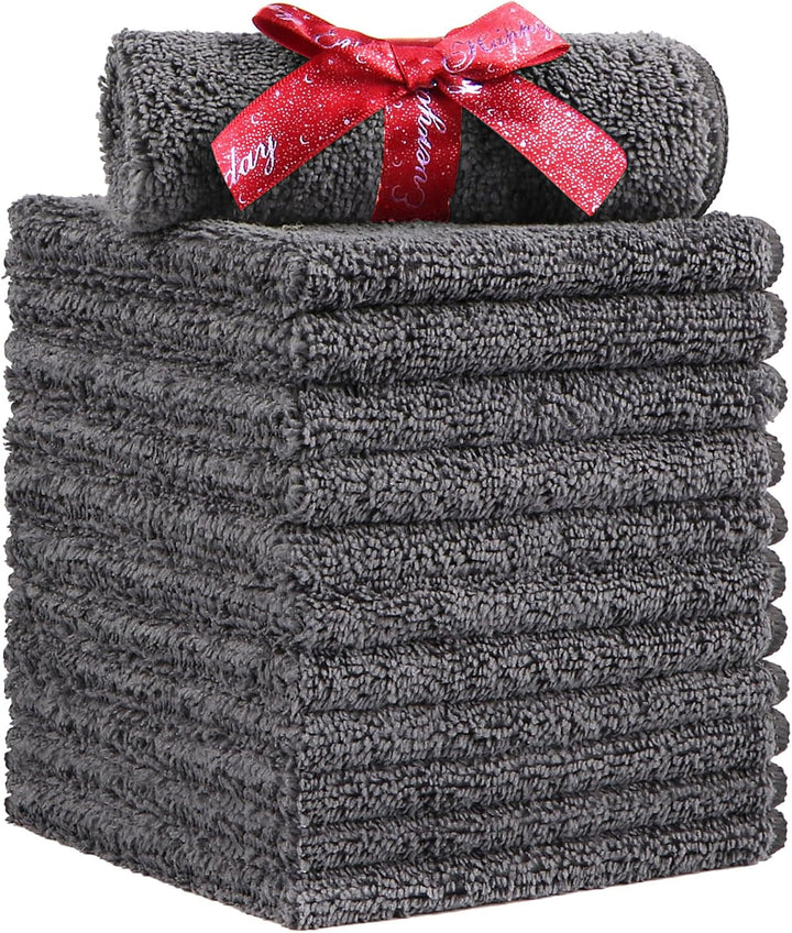 Microfiber Washcloths 12 Pack, Highly Absorbent and Soft Face Towel, Multi-Purpose Wash Cloths for Bathroom, Gym, Hotel, Spa and Kitchen, Multicolor 12X12 Inch