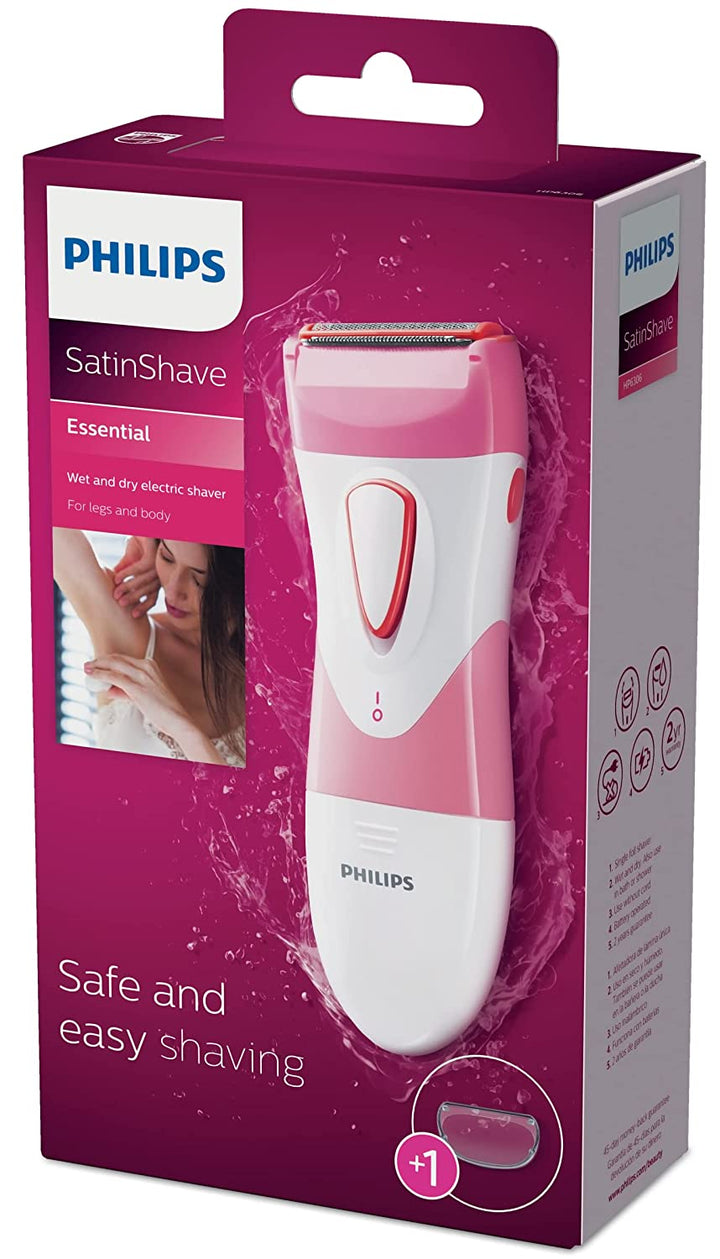 Satinshave Essential Women’S Wet & Dry Electric Shaver for Legs & Body, Cordless, with Hypoallergenic Foil, HP6306/50