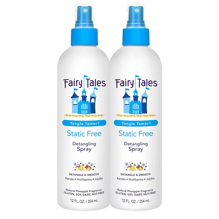 Tangle Tamer Static Free Detangling Spray - Detangler Spray for Kids - Paraben Free, Sulfate Free, Gluten Free, Nut Free - 12 Oz