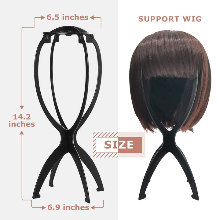 Wig Stand, Wig Head Stand, Wig Holder for Multiple Wigs, Black, 3 Pack