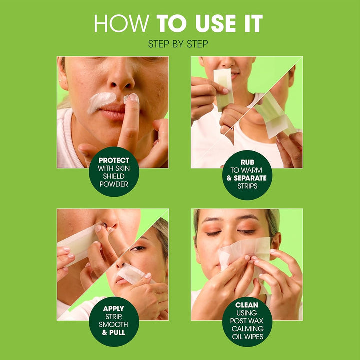 Facial Wax Strips, Fragrance Free, 48 Count (Pack of 2)