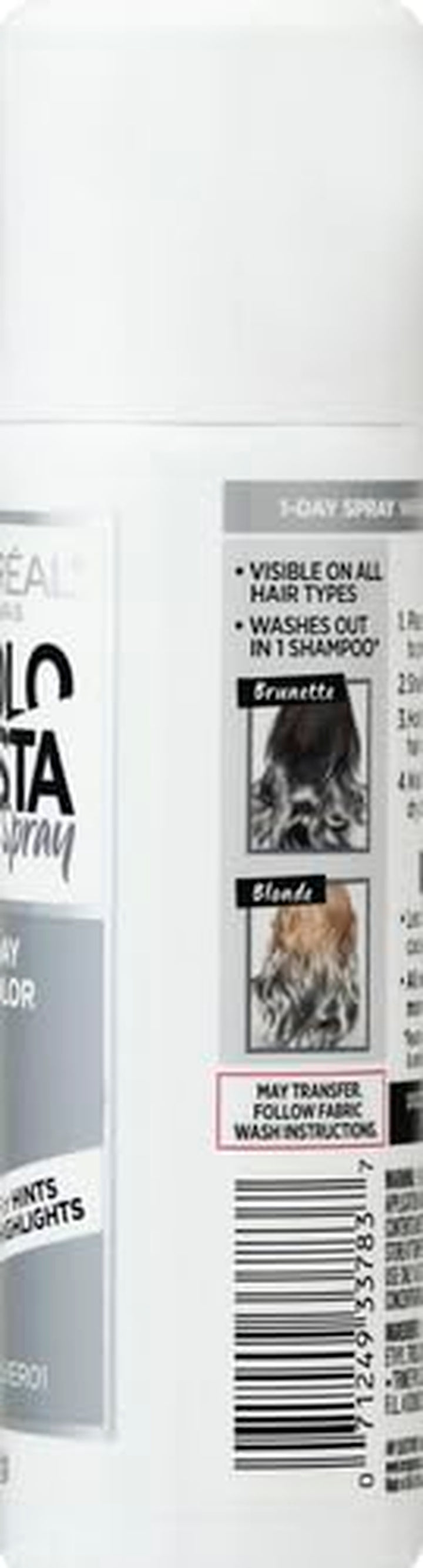 Colorista 1-Day Washable Temporary Hair Color Spray, Silver, 2 Ounce