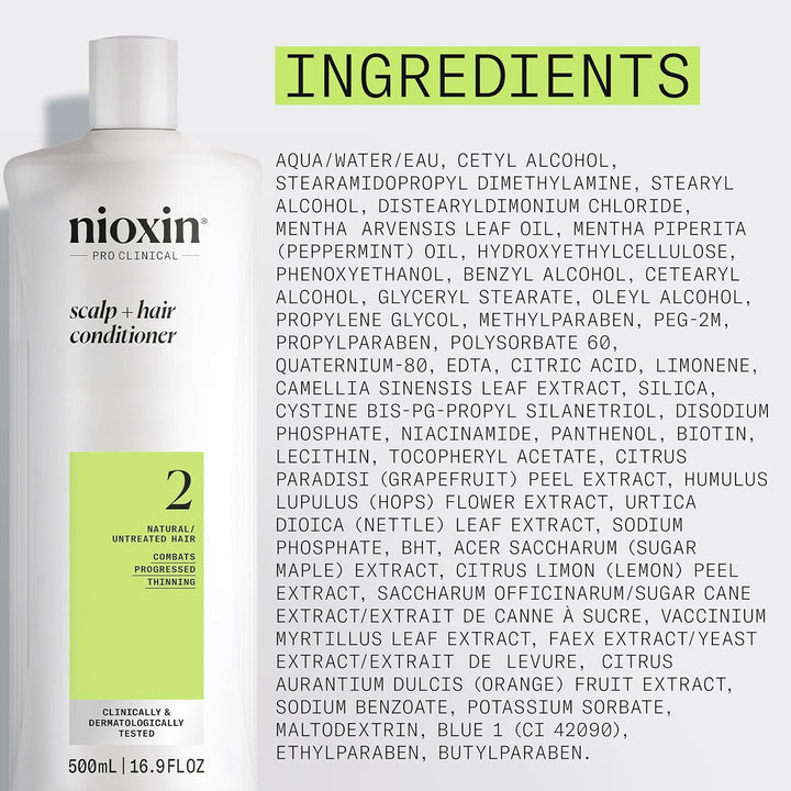 System 2 Scalp + Hair Thickening Conditioner for Natural Hair with Progressed Thinning | Boost Hair Density with Niacinamide & Biotin | Refreshed Scalp with Healthy Shine
