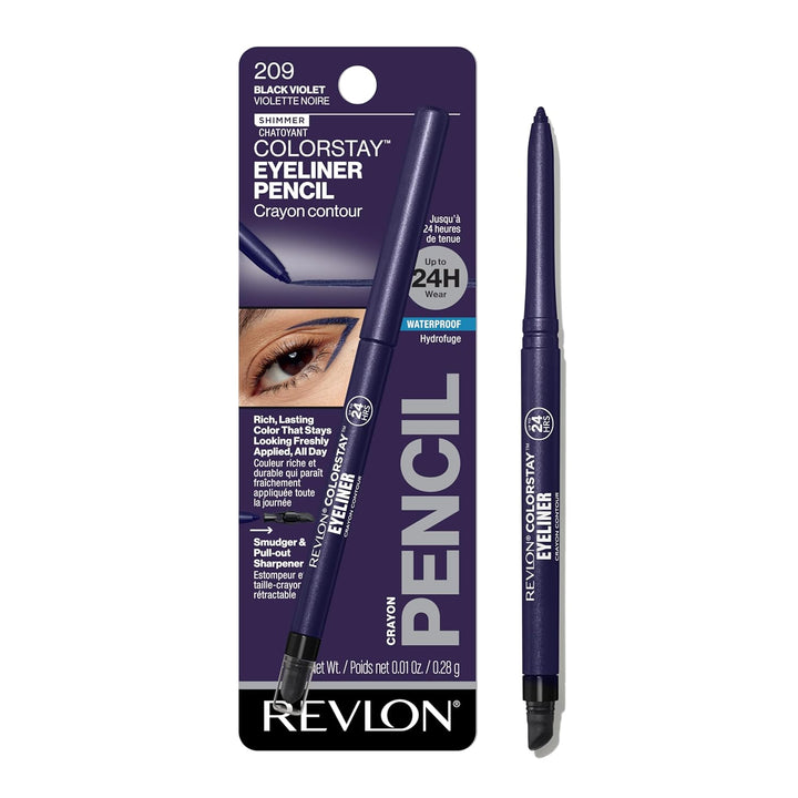 Colorstay Pencil Waterproof Eyeliner, Smudge-Proof, Eye Makeup with Built-In Sharpener, 202 Black Brown, 0.01 Oz