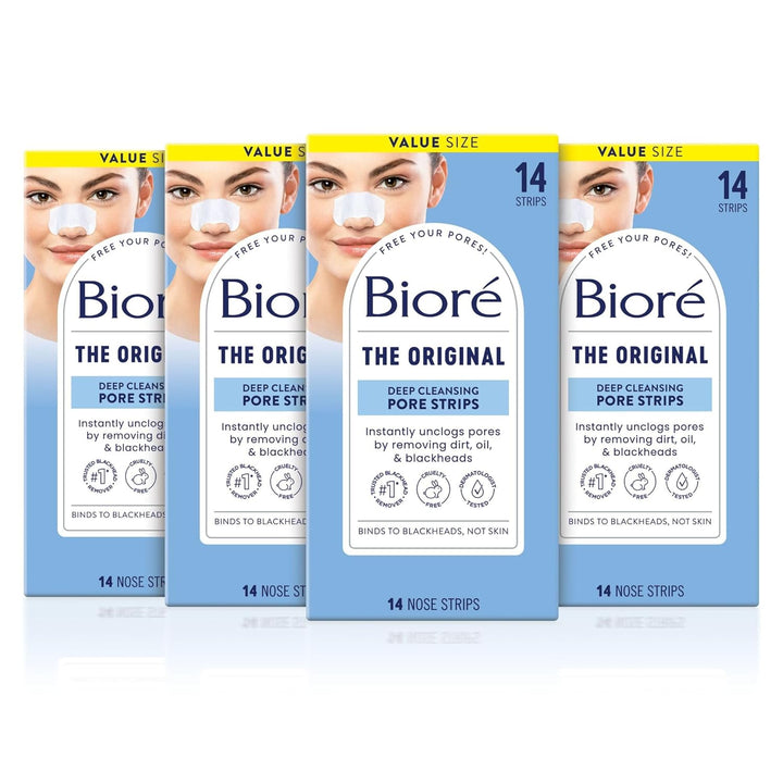 Original Blackhead Remover Strips, Deep Cleansing Nose Strips with Instant Pore Unclogging, Features C-Bond Technology, Oil-Free, Non-Comedogenic Use, 14 Count