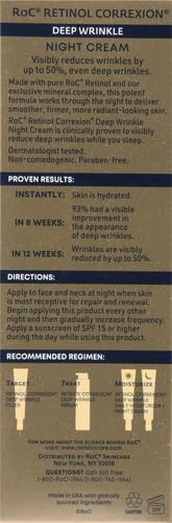 Retinol Correxion Night Cream for Deep Wrinkles, anti Aging Skincare Treatment Women and Men, 1.0 Oz (Packaging May Vary)