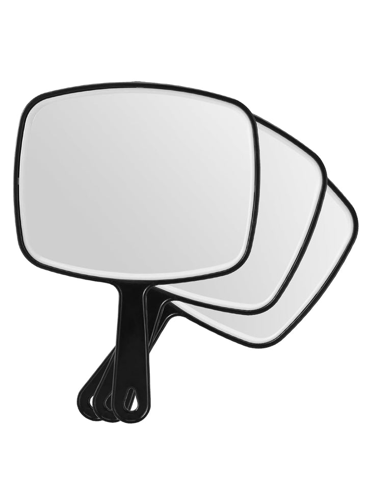 Hand Mirror, Black Handheld Mirror with Handle, 6.6" W X 9.2" L