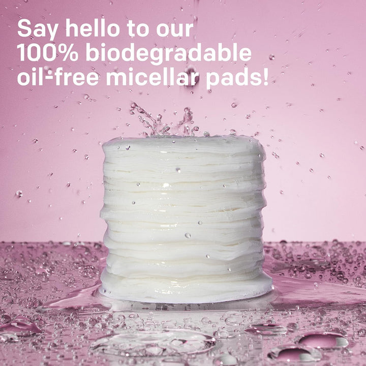 Biodegradable Makeup Remover Pads, Micellar Gentle, Hypoallergenic, Fragrance-Free, Dermatologist & Ophthalmologist Tested, 120 Count