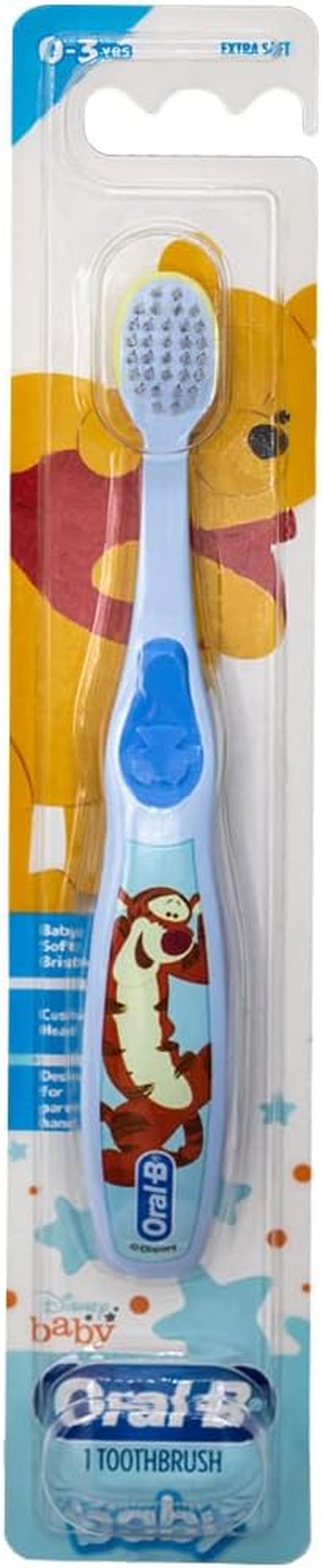 Baby Manual Toothbrush, Pooh Characters, 0-3 Years Old, Extra Soft (Characters Vary) - Pack of 4