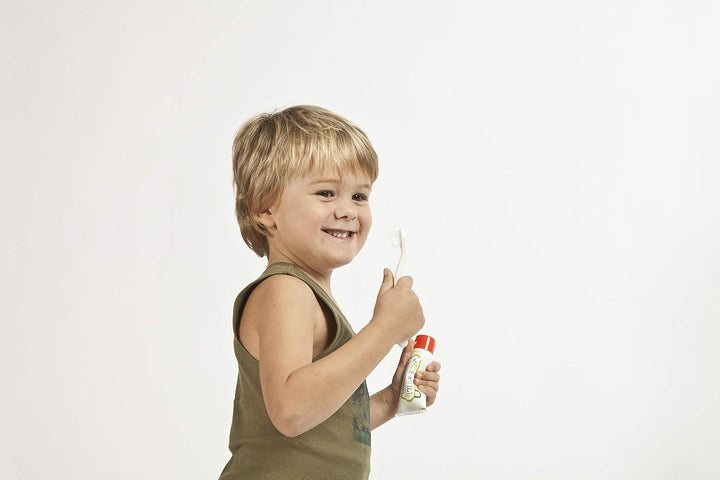 Natural Toddler Toothpaste for Baby, Kids and Infants 6 Months & Up, Fluoride Free Training Toothpaste for Toddlers 1-3, 40% Xylitol, BPA Free - Strawberry, 1.76 Oz (Pack of 5)