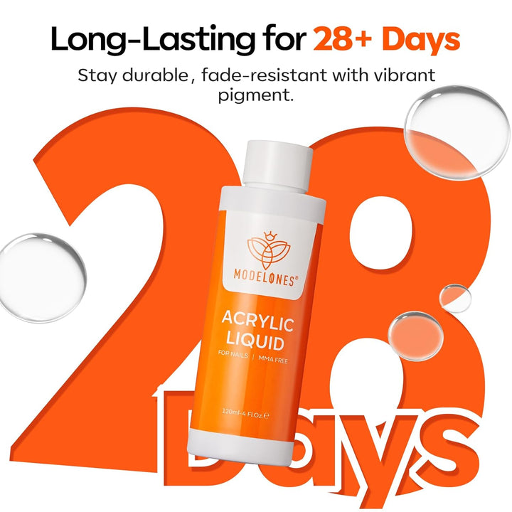 Monomer 4 Oz, Upgraded Monomer Acrylic Nail Liquid for Acrylic Powder Nail Extension 3D Carving, Mma-Free Non-Yellowing DIY Home Salon 120Ml