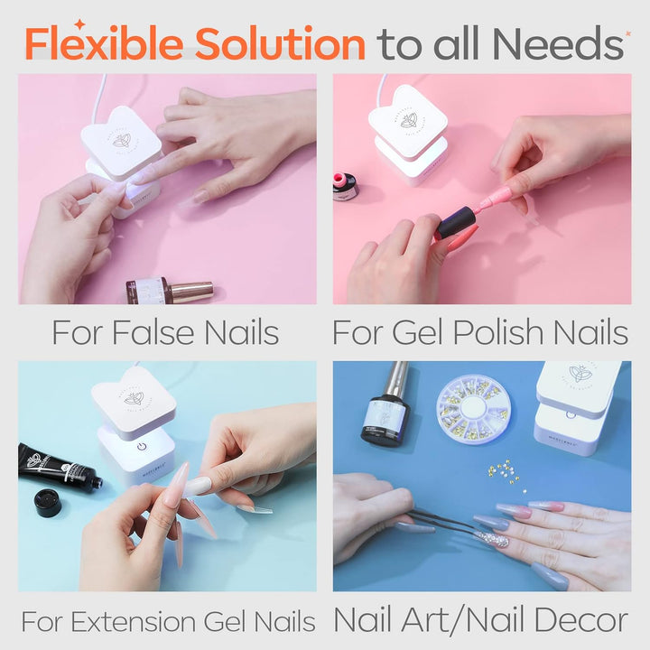 Mini UV Light for Gel Nails, UV Nail Lamp, Nail Light with 2 Timers for Fast Curing Gel Polish Nails Extension, Portable LED USB Flash Cure Lamp for Travel