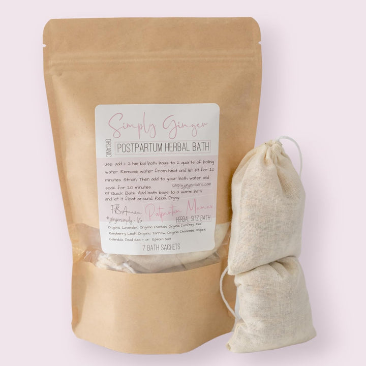 Postpartum Bath Tea Bags, Organic Herbs Ll 7 Tea Sachets Ll Sitz Bath Ll Post Partum Ll Herbal Bath Ll Gifts for New Moms Ll Soothing Herbal Sitz Bath Ll Baby Shower Gifts