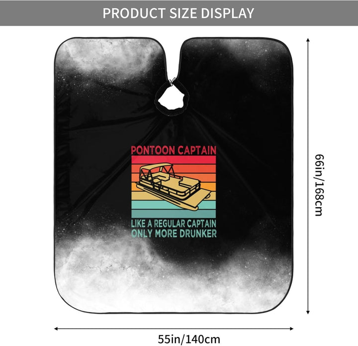 Pon-Toon Cap-Tain like a Regular Cap-Tain Professional Salon Barber Cape for Men Women - Hairdressing Hair Cutting Cape with Adjustable Snap Closure - Salon Equipment for Hair Stylist 55 X 66 Inches