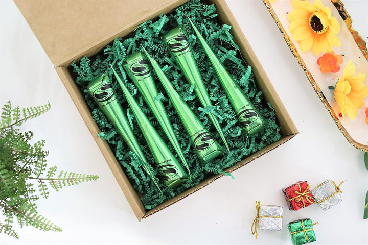 6 Pack of  100% Natural Ready to Use Henna Cones for Redish Brown Hair Dye - Perfect for Spot Hair Coloring