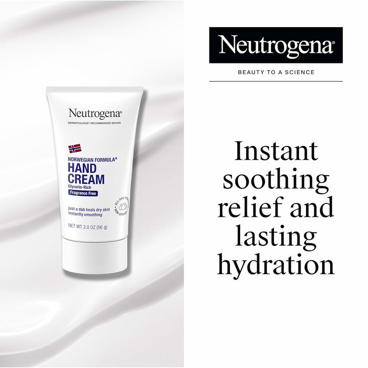 Norwegian Formula Moisturizing Hand Cream & Lotion for Dry Hands, Fragrance Free Glycerin Concentrated Relief, over 200 Uses, 6 Pack, 2 Oz Each (Total 12 Fl Oz)