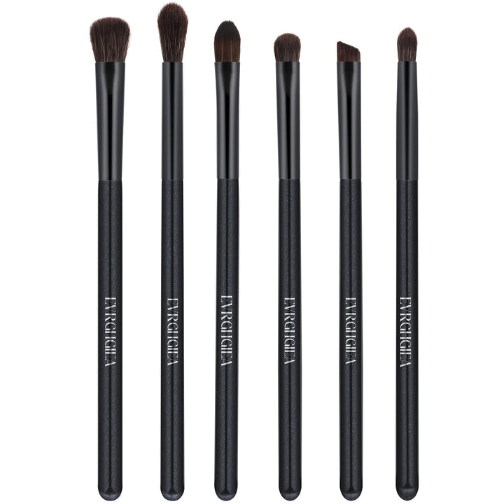 Eye Makeup Brush Set, 6 Pcs Professional Blending Eyeshadow Makeup Brushes for Concealer Eyebrows Eyeliner, Soft Hairs & Wood Handle