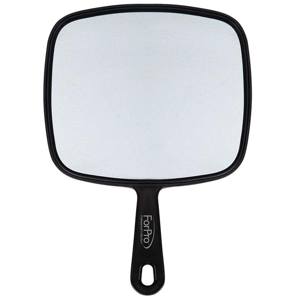 Extra Large Hand Mirror with Handle, 9" W X 12" L, Multi-Purpose Handheld Mirror with Distortion-Free Reflection, Black