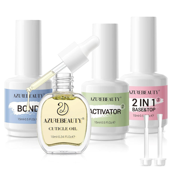 Dip Powder Liquid Set 15Ml/0.5Oz Nail Repair Cuticle Oil Multi-Purpose Dip Powder Base Top Coat with Activator, Bond, Cuticle Care for Dipping Kit, No Need Nail Lamp