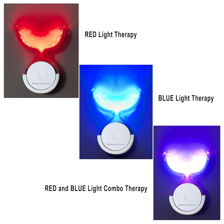 RED, BLUE, & RED+BLUE Gum Light, Sterilizing Case, Red and Blue Light Gum Therapy Gum Health Repair Gum Stimulator Whitening Accelerator Gum Light