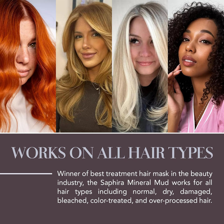 Mineral Mud Hair Mask, Deep Healing Hair Treatment for Dry, Damaged, Bleached, Color-Treated Hair and Scalp, Sulfate-Free, Paraben-Free, Repairs, Hydrates and Adds Shine