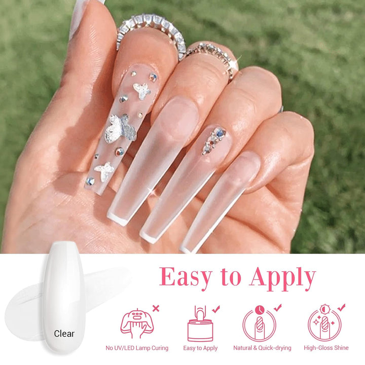 Nail Repair Kit Transparent Crystal for Broken Cracked Split Weak Nails, Ideal Solution Emergency Easy Quick Fix Dip Powder 28 G 1 Oz Quick-Drying Repair Glue 10 Ml Nail File Nail Buffer