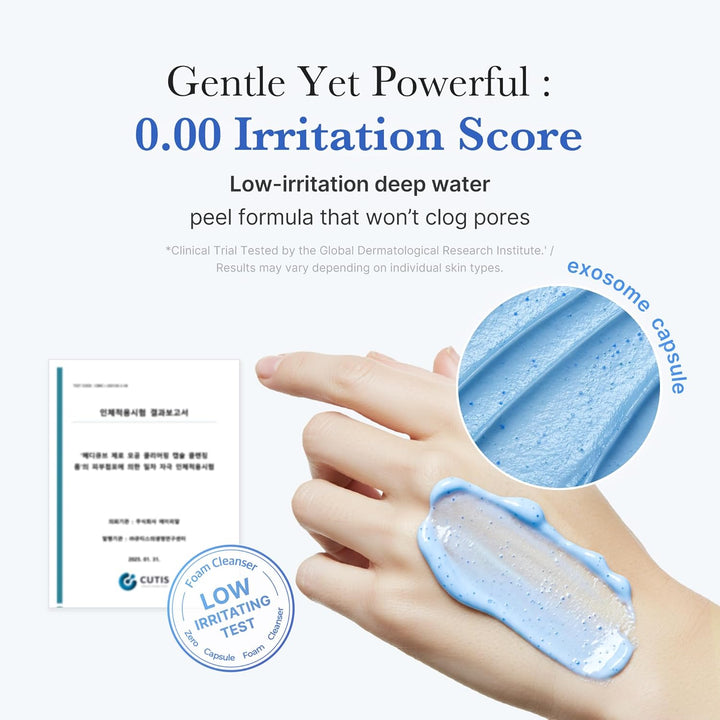 Zero Pore Clear Blue Capsule Facial Deep Cleanser for Skin Texture, Blackhead & Pore Care | AHA, BHA & PHA for Double Cleansing, Daily Gentle Face Wash, Korean Skincare | 120G / 4.23 Oz