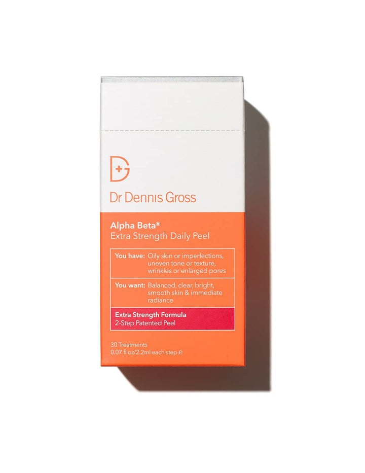 Dr. Dennis Gross Alpha Beta Extra Strength Daily Peel – 2-Step Exfoliating Pads for Enhanced Anti-Aging, Smoother Skin, and Radiant Complexion, 5 Treatments